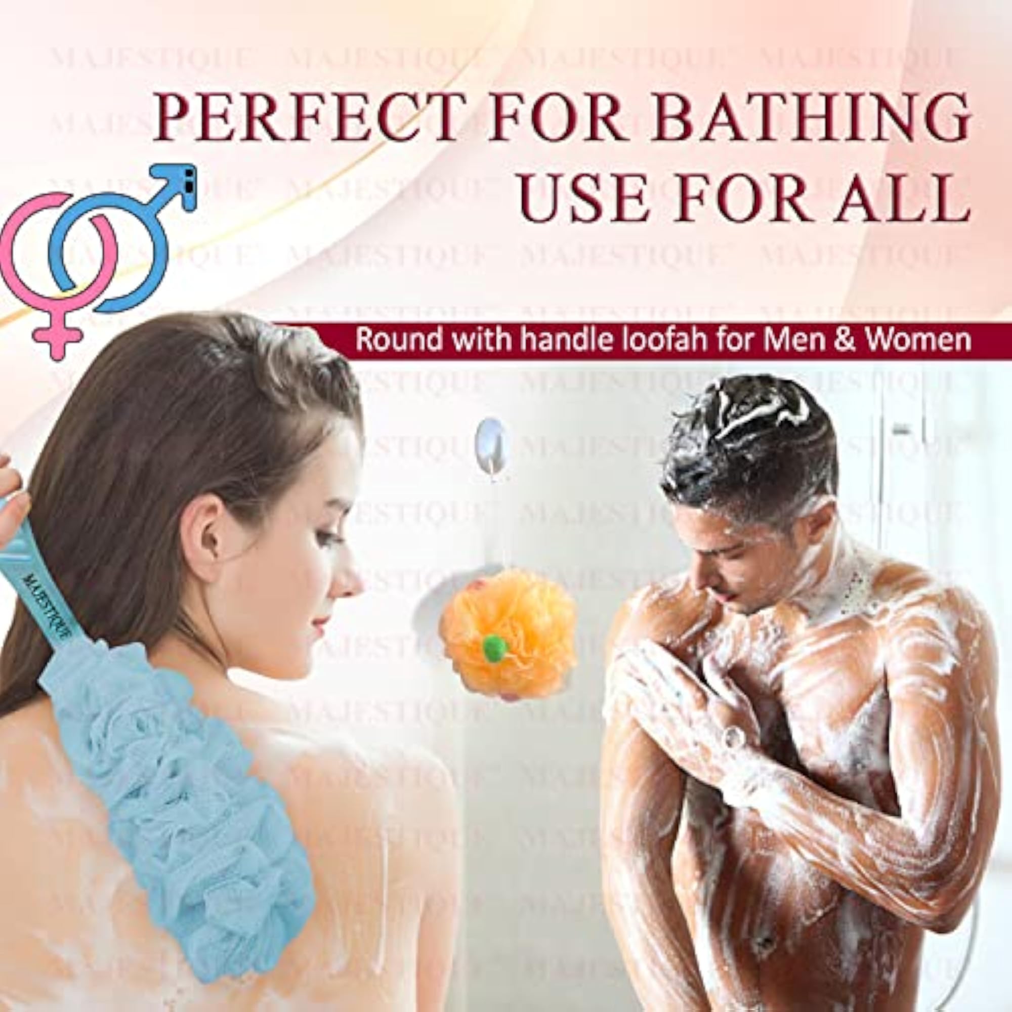 Long Handle Loofah Set - Round Body Sponge